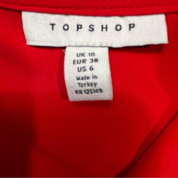 Topshop Bold Red Mini Dress - Picture 6 of 7